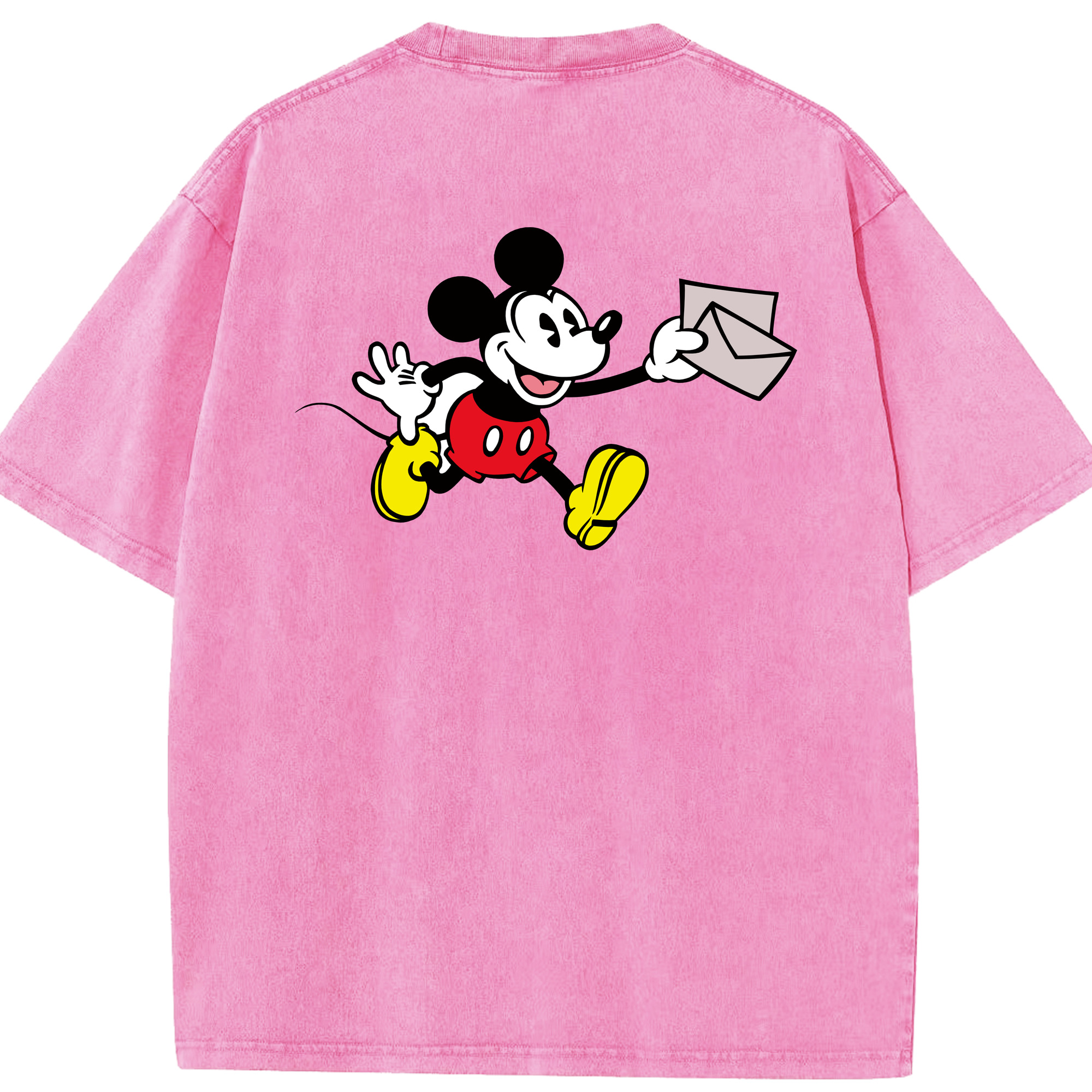 （画像用） ミッキーマウス Mickey Mouse 綿100% ヴィンテージ風 半袖Tシャツ（背面プリント）